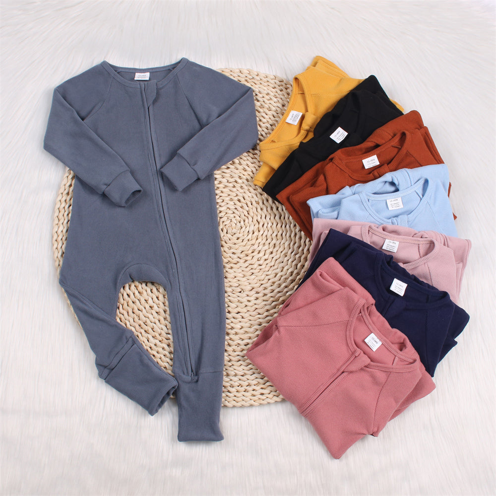 Ribbed Bamboo Double Zip Convertible Footie