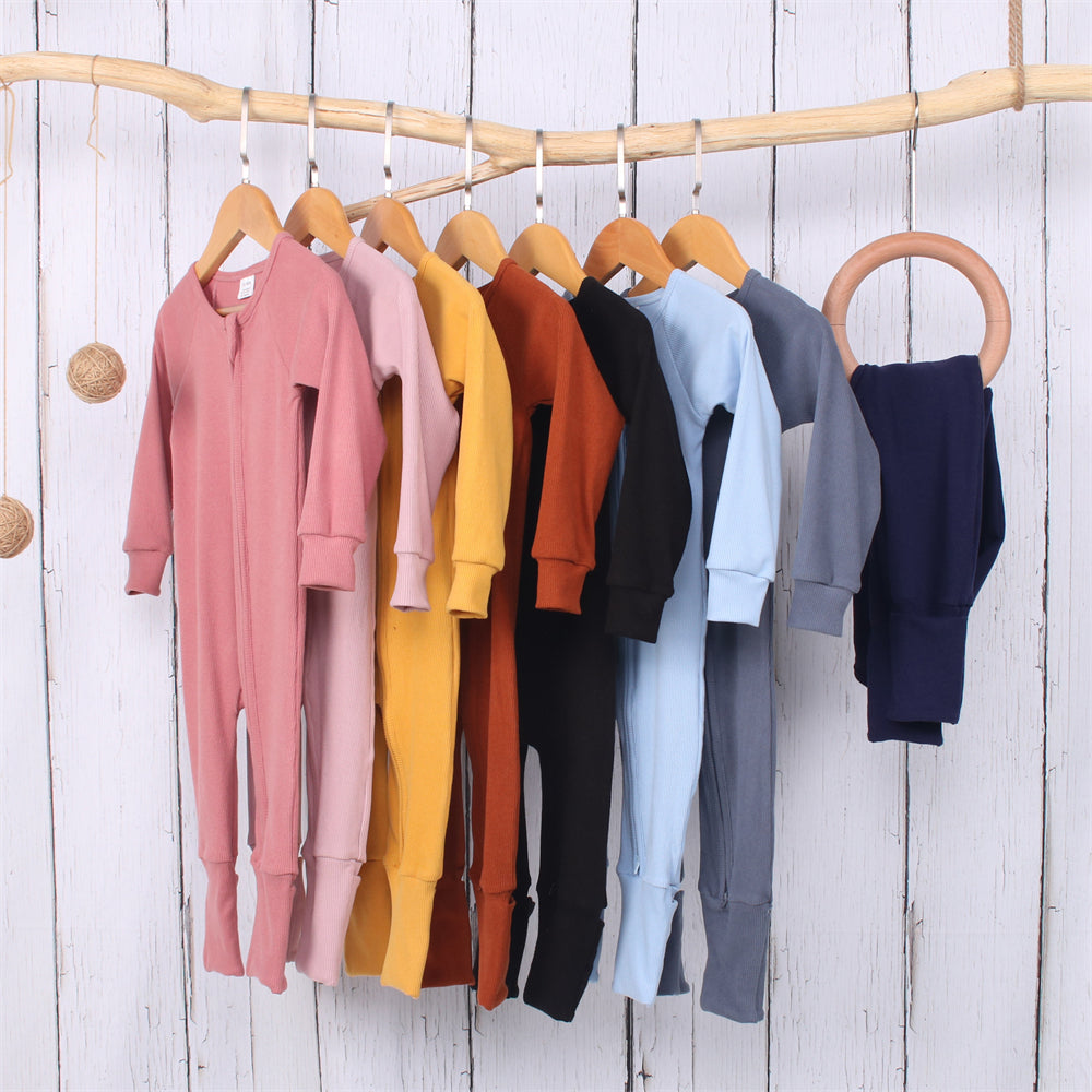 Ribbed Bamboo Double Zip Convertible Footie