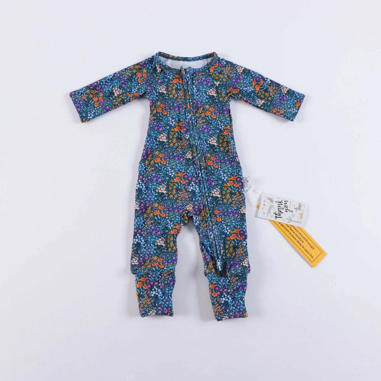 Teal Meadow Convertible Footie