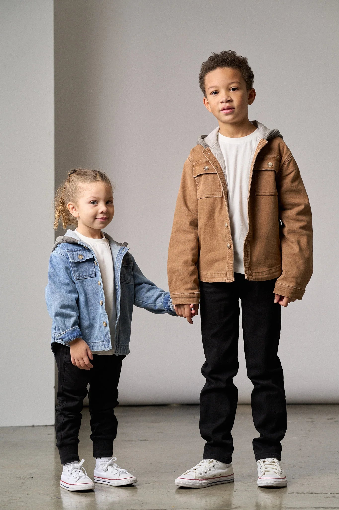Hooded Denim Shacket - Camel