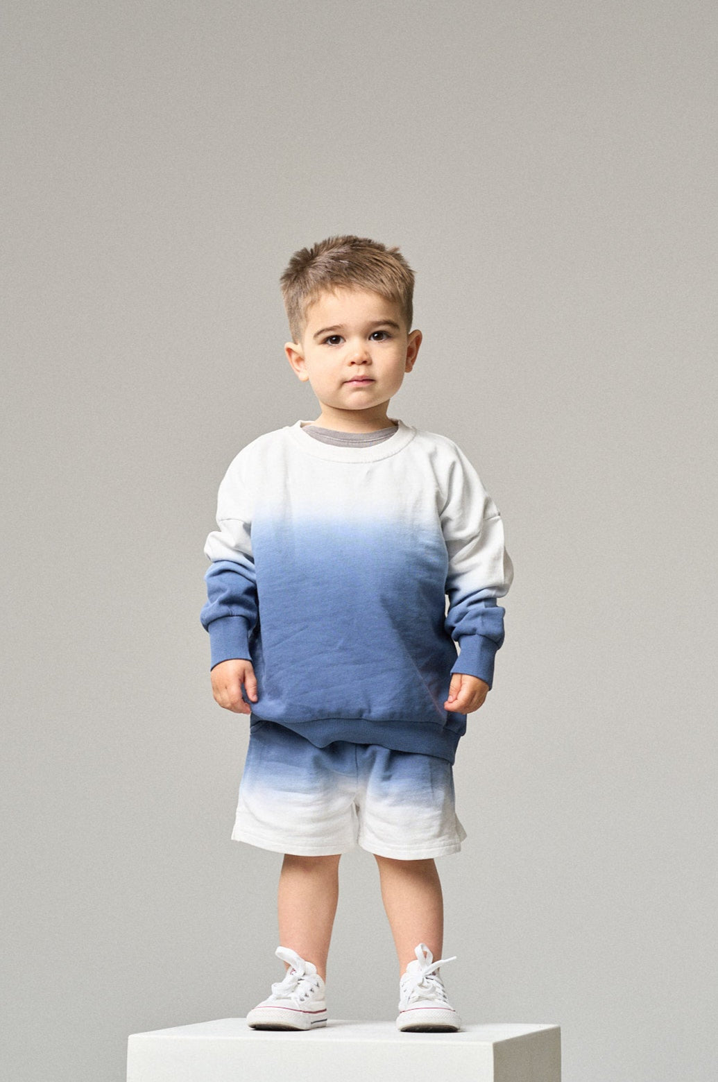 Ombre Elevated Crewneck - Blue