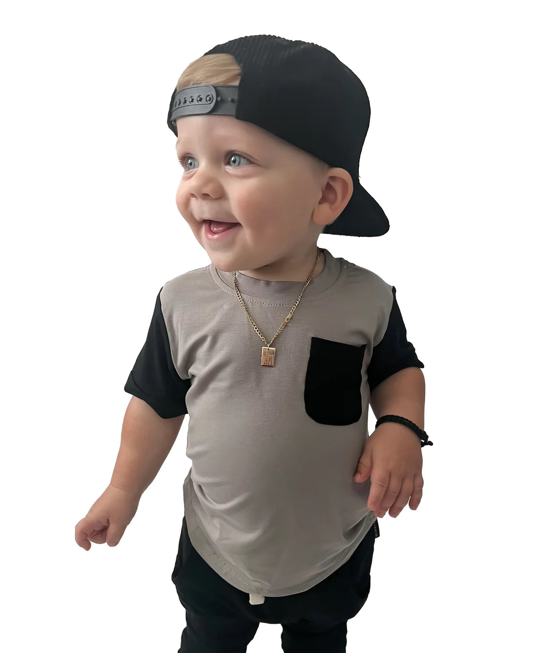 Pocket Tee - Slate Color Block