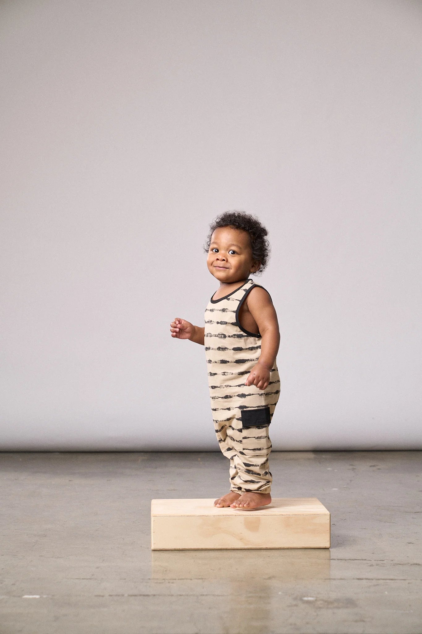 Static Stripe Tank Romper