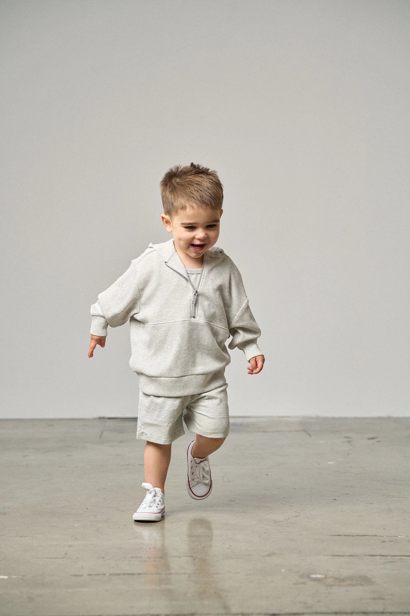 Waffle Hoodie - Light Heather Grey