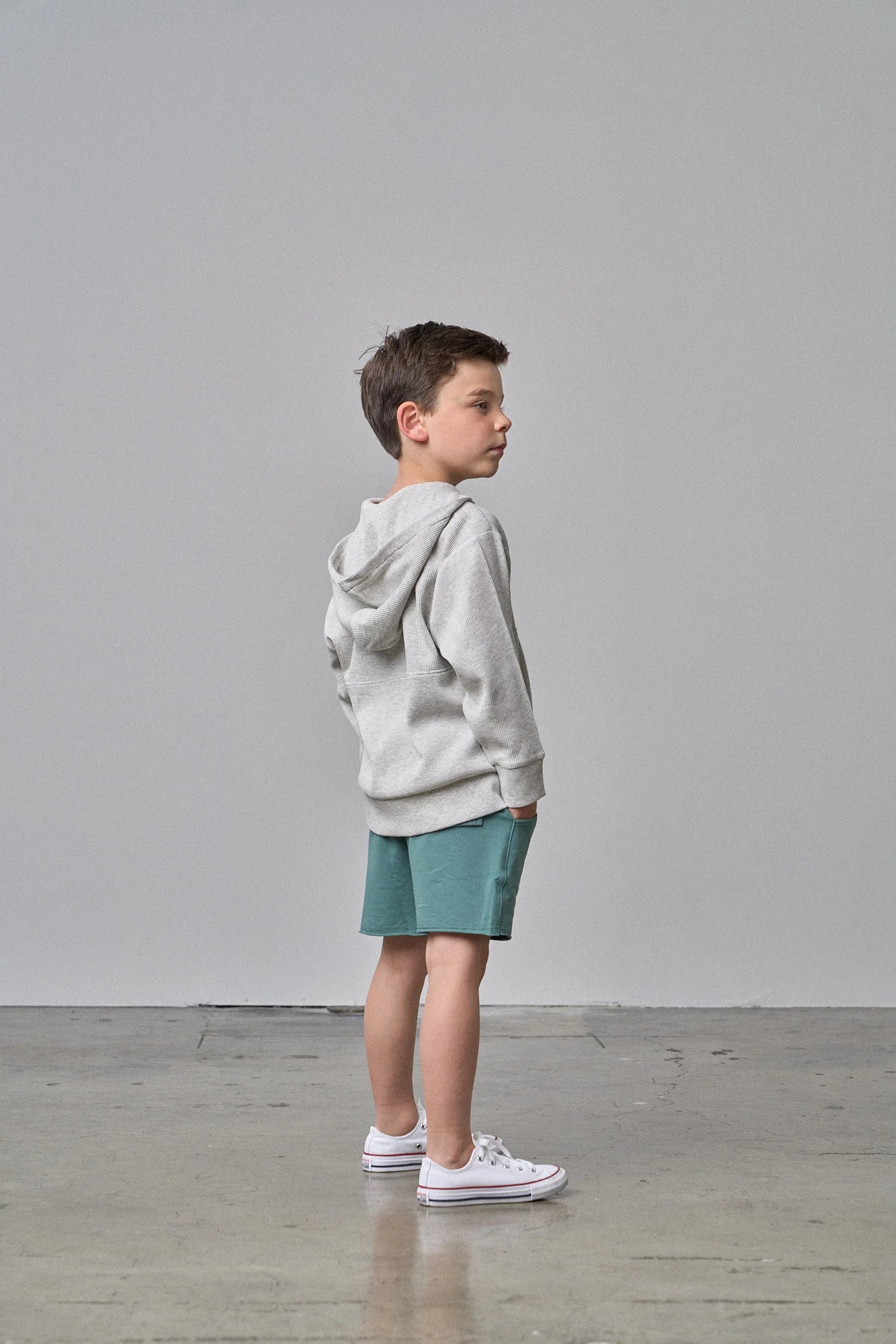 Waffle Hoodie - Light Heather Grey