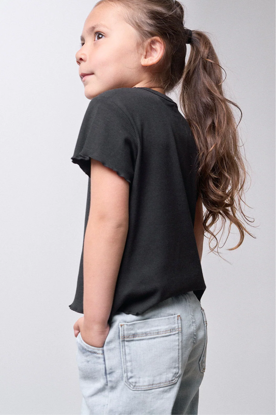 Black Ribbed Tee