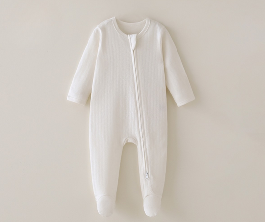 White Honeycomb Pointelle Footie