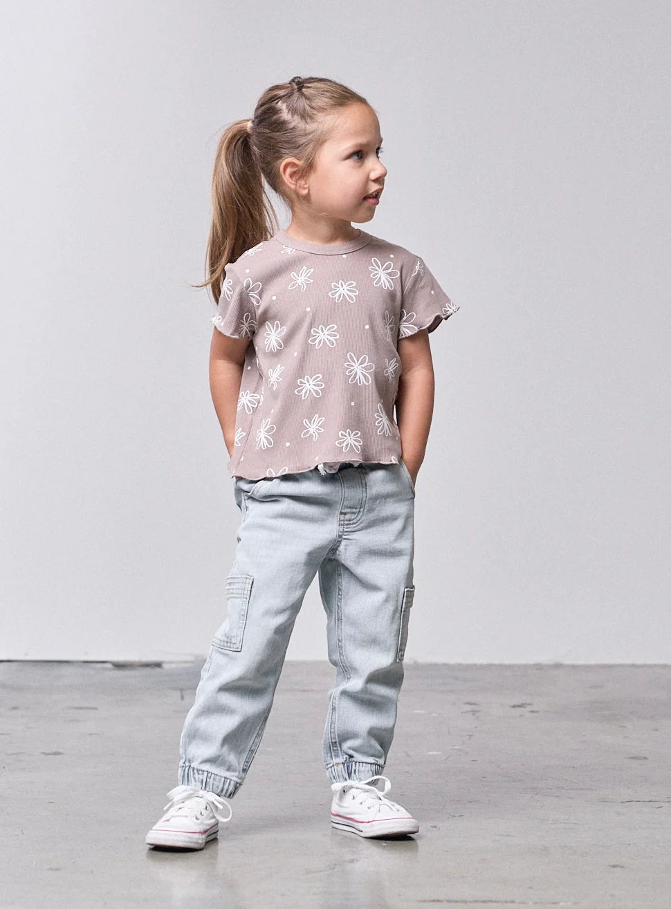 Floral Ribbed Tee