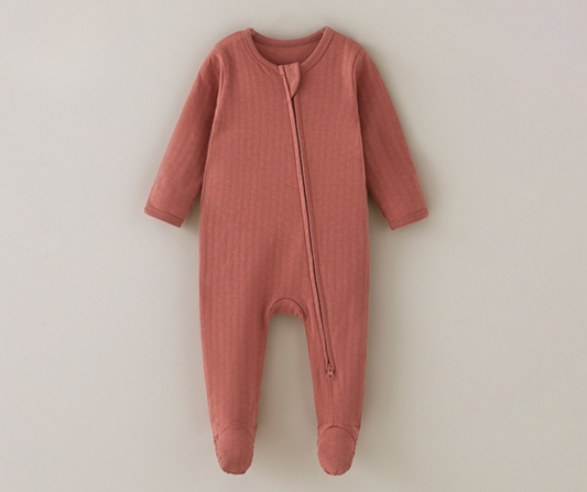 Terracotta Honeycomb Pointelle Footie