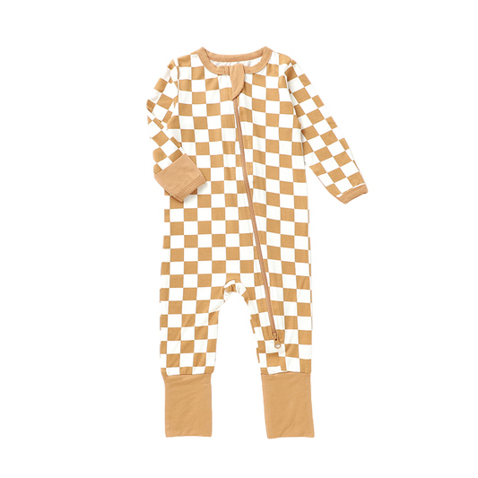 Brown Checker Convertible Footie