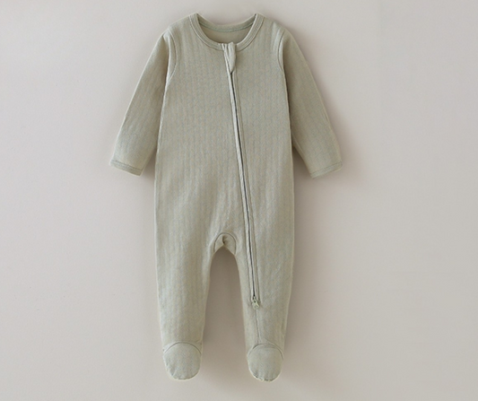 Green Honeycomb Pointelle Footie