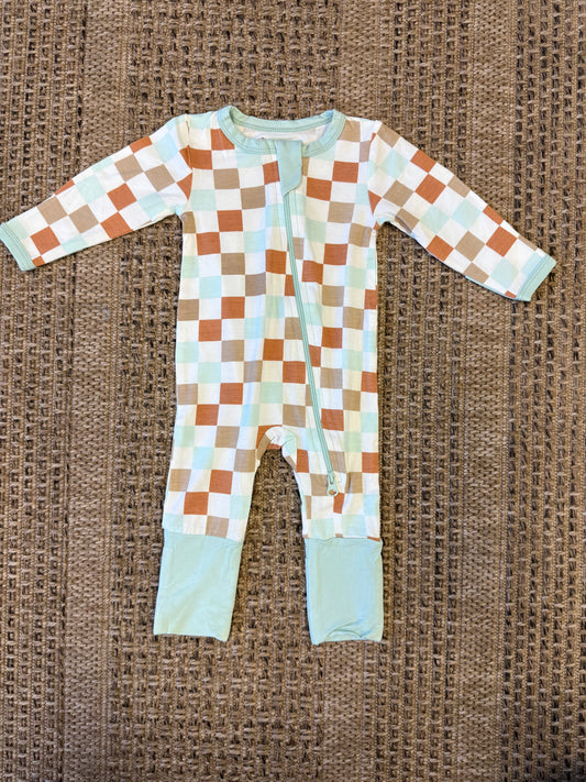 Multicolor Checker Convertible Footie