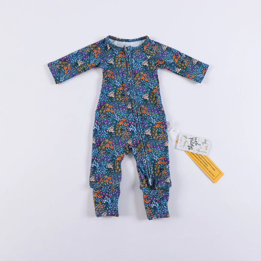 Teal Meadow Convertible Footie