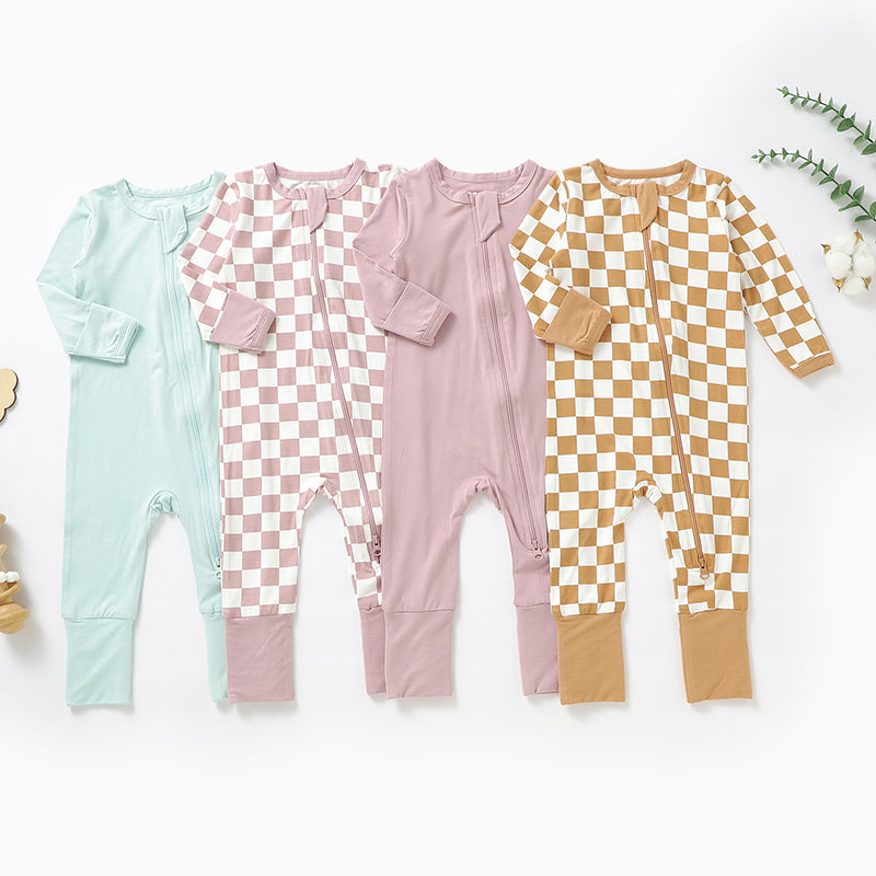 Pink Checker Convertible Footie