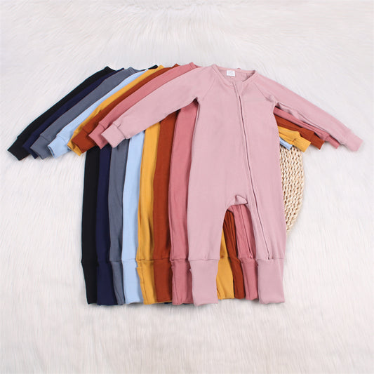 Ribbed Bamboo Double Zip Convertible Footie