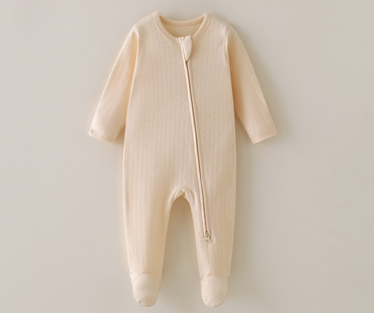 Cream Honeycomb Pointelle Footie