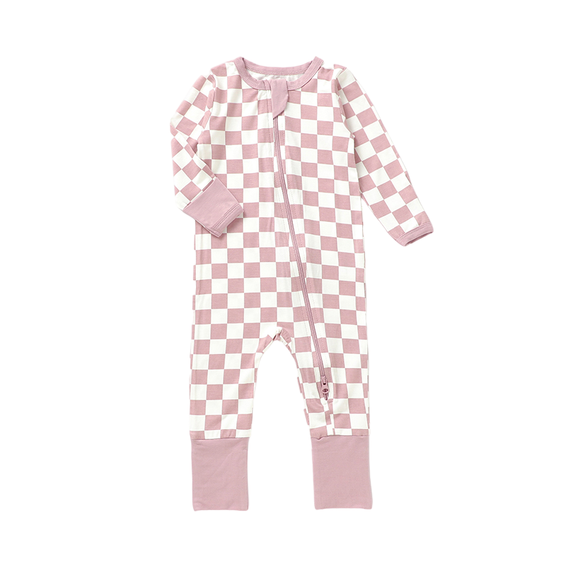 Pink Checker Convertible Footie