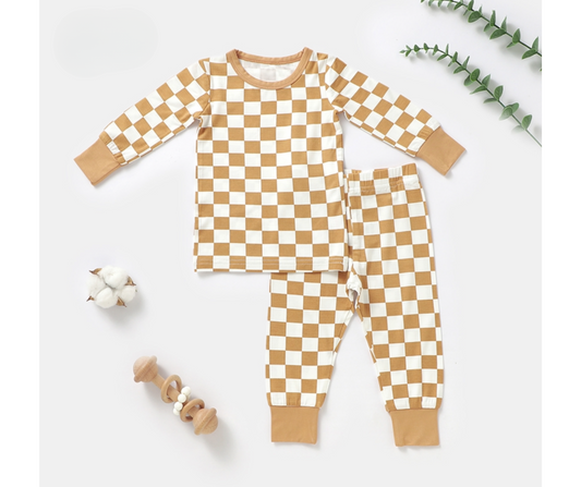 Brown Checker 2 Piece Set