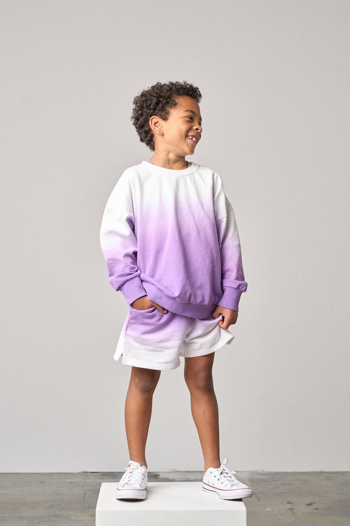 Ombre Elevated Crewneck - Purple