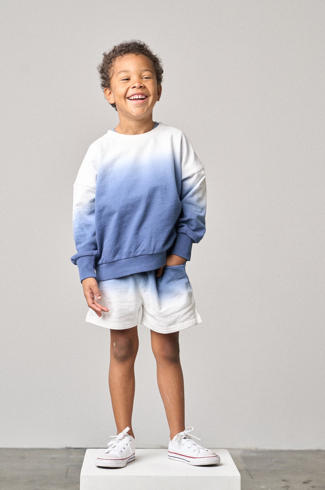 Ombre Elevated Crewneck - Blue