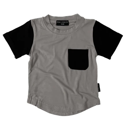 Pocket Tee - Slate Color Block