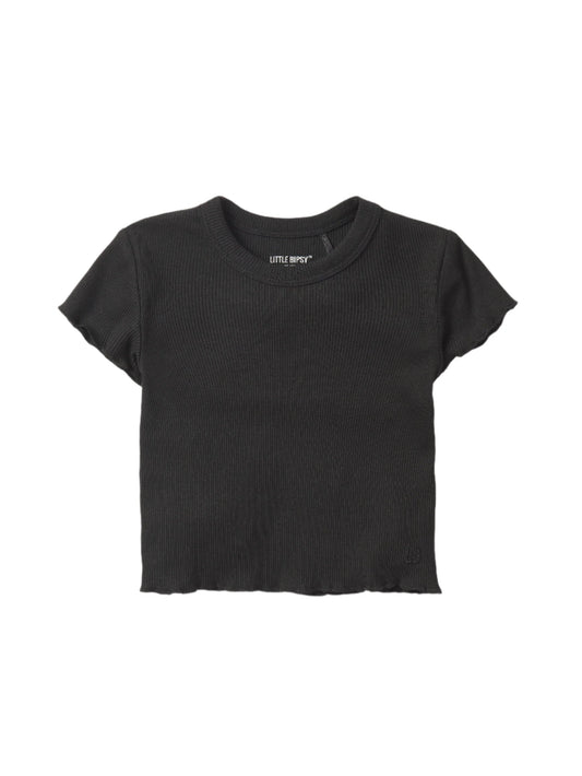 Black Ribbed Tee
